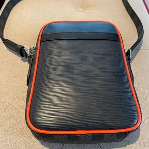 LV small crossbody bag in black, gray, blue and orange